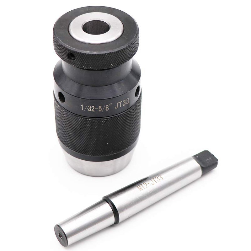 KIPA 1/32"- 5/8" Super Heavy Duty Drill Press Chuck Keyless JT33 Mount & MT2-JT33 Drill Chuck Arbor, High-Precision - Image 2